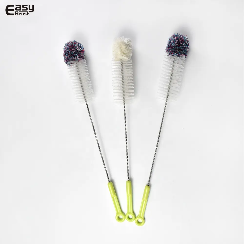 Eco-friendly Stocked Plastic Long Handle Cup Water Bottle Cleaning Brushes
