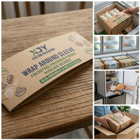 XJY, embalaje personalizado, envoltura alrededor de cartón, papel artesanal, cajas de correo de alimentos congelados esmerilados de PVC con funda