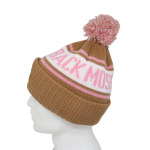 Bonnet personnalisé chaud et épais avec pompon, logo brodé en 3D, motif camouflage/écarlate, en acrylique, doublure polaire, pour l'hiver - Product Image 4