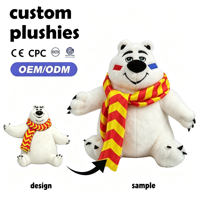 Mascotte en peluche personnalisée en forme de bœuf - Peluche super douce avec rembourrage en coton PP, broderie et vernis mat, taille 11-30 cm, unisexe, Noël