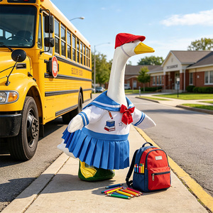 MSYO Disfraz de <span class=keywords><strong>Ganso</strong></span> para <span class=keywords><strong>el</strong></span> Porche, Estilo Uniforme Escolar, con Sombrero, para Decoración de Jardín y Porche - Product Image 5