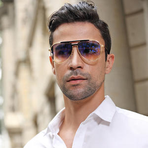 Gafas de sol de aviador para hombre, montura negra, lentes de PC, protección UV400 para conducir, ciclismo, excursiones, C2, doble gris - Product Image 5