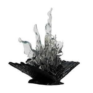 Escultura de Resina Transparente Moderna de Alta Gama, Diseño de Onda, Adorno Creativo Multifuncional Hecho a Mano, Muestra para el Hogar - Product Image 3