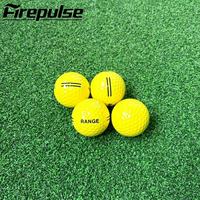 Deux balles de golf jaunes, haute résistance à l'usure, en Surlyn, pour entraînement, logo personnalisé, OEM