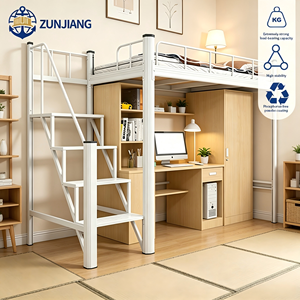 <span class=keywords><strong>Lit</strong></span> mezzanine moderne en métal, économique et robuste, avec bureau et armoire - <span class=keywords><strong>Lit</strong></span> <span class=keywords><strong>superposé</strong></span> gain de place pour adultes - Product Image 1