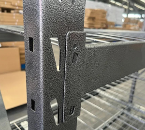 Heavy Duty 4 Layer Warehouse Rack Adjustable Metal Stacking Shelf Powder Coated Grid Panel <b>Storage</b> <b>Racking</b> - Product Image 4