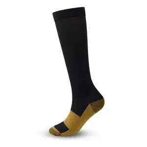 custom socks Solid color sports elastic socks copper ion compression socks sweat wicking and breathable
