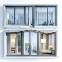 Fenêtre coulissante en aluminium à cadre étroit avec grand panneau de verre trempé pour un design d'appartement moderne