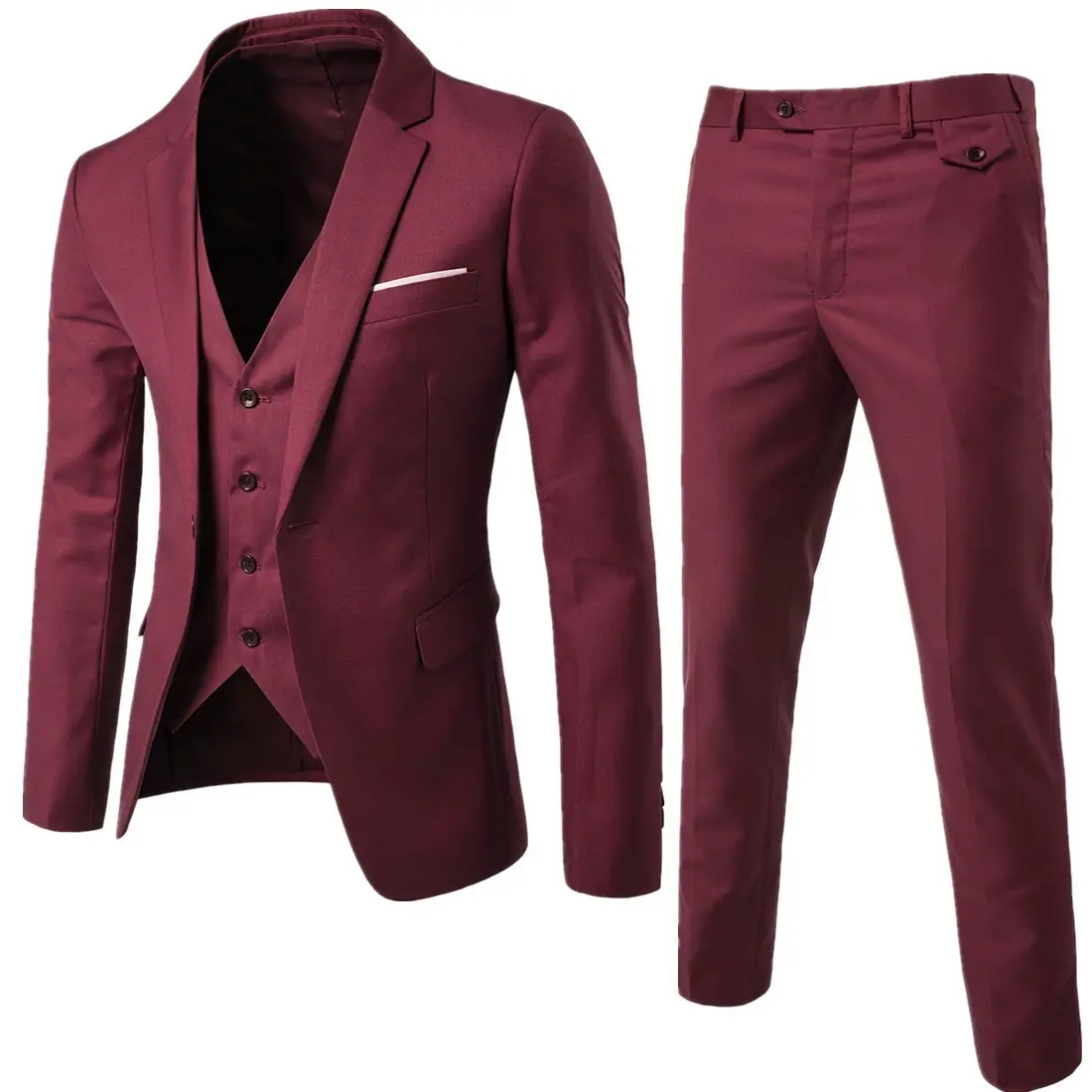 Men's Three-piece Suit Korean Slim Suit Business Fashion Clothing Best Man Groom Wedding Suit
