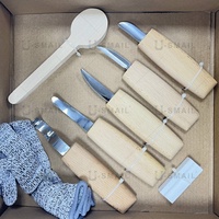 Ensemble de couteaux à bois professionnels en acier inoxydable, outils à main pour débutants, sculpteurs, amateurs de bricolage, ensemble de gouges à crochet, gouge à bol