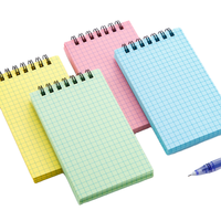 A6 Buntes Spiralnotizbuch mit Karopapier, Mini-Notizblock für Schüler, Schule, Büro, Schreibwaren