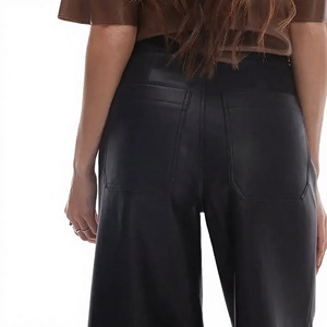 ELYSIAN INDUSTRIES <b>Men</b> <b>Leather</b> <b>Pants</b> Casual Straight Fit Mid Waist Eco-friendly Midweight Winter Zipper Fly Wholesale - Product Image 4