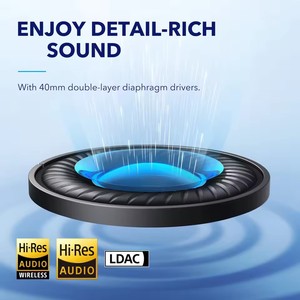 Casque audio sans fil Soundcore Space Q45 circum-auriculaire avec ANC adaptatif, audio haute résolution LDAC, autonomie de 50 heures, haut-parleur double couche de 40 mm - Product Image 5