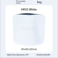 Sacs refermables en aluminium de forme carrée MOMI CBR Mini, sacs en mylar avec fermeture éclair pour le stockage des aliments - Logo personnalisé, prêts à être expédiés