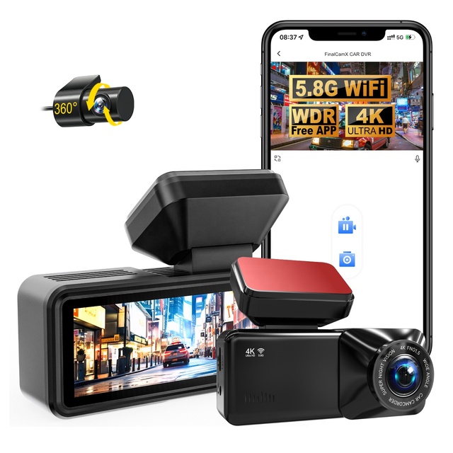 High Quality Universal 4K Front/Rear 1080P IPS Dual Lens Dash Camera 2.89" Night Vision G Sensor WIFI APP Control Video Recorder