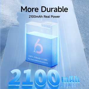 Custodia di Ricarica Portatile Tipo-C per Batteria Enduro 2100mAh <span class=keywords><strong>3</strong></span>.87V per Fotocamera Sportiva DJI Osmo360 Action6/5/4/<span class=keywords><strong>3</strong></span> - Product Image 4