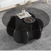 Table basse en verre minimaliste moderne durable et mobile, plateau en verre trempé amovible, meubles de maison multifonctionnels, cadre en bois