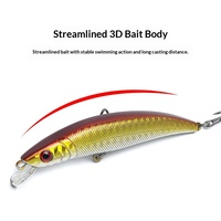 Leurre Bionique Sea Dog Flottant Minnow à Lame Courte, Appât Artificiel Dur avec Hameçons, Matériel de Pêche en Plastique pour la Pêche en Mer, Vente en Gros