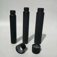 Tabung Cerutu Kaca Borosilikat Tinggi dengan Tutup Anti Anak, Tabung Penyimpanan Kaca Segel Hitam Matte Kustom