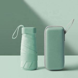 Sombrillas de Protección Solar UV con Estuche, Mini Cápsula para Mujer, Sombrilla Plegable de Bolsillo Portátil para Niñas, 5 Pliegues - Product Image 2
