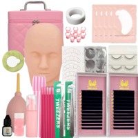 Kit d'extension de cils DIY personnalisé avec tête de mannequin et sac, kits de cils en gros pour débutants, De Pestanas