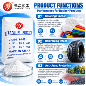 Dioxyde de titane rutile R983 de qualité industrielle TiO2, poudre de pigment blanc, 25 kg/sac pour pneus automobiles et chaussures - Product Image 4