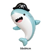 Ballons en aluminium à thème animaux marins pour anniversaire, pour garçons et filles, décoration de fond de fête requin et baleine pour un an