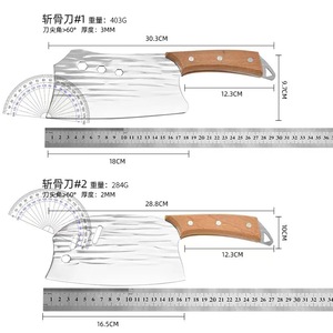 Forged Cleaver Knife Set 8-9.9 In Carbon Steel Hand Forged Kitchen Chopping Slicing Knife For Meat Prep - Product Image 4