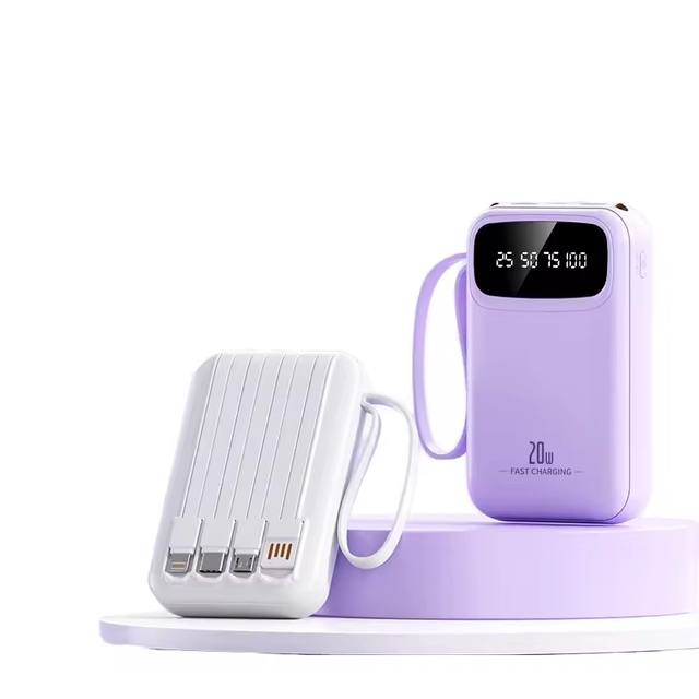 LCD Digital Li-Polymer Battery Power Bank 20000mAh Portable High Capacity with USB and Type-C Interfaces Wholesale