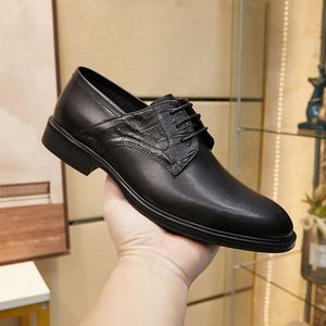 Nouvelles chaussures habillées décontractées noires pour hommes, en cuir véritable de marque italienne, à bout carré et respirantes, idéales pour les soirées. - Product Image 5