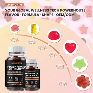 Lifeworth Complex Mushroom Gummies 10-Blend <strong>Brain</strong> Booster Immune Support Energy <strong>Supplement</strong> Lion's Mane Shiitake Customizable for - Product Image 6