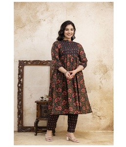 Elegant Women Dark Green Kurta <b>Pant</b> Set Cotton Cambric Sequin Embroidery Modern Ethnic Wear for Daily and Party Style 2 Piece - Product Image 1