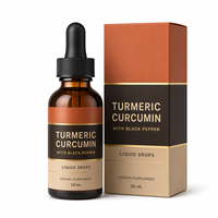Tetes Kunyit Curcumin dengan Ekstrak Jahe dan Lada Hitam untuk Mendukung Respon Inflamasi yang Sehat Label Pribadi