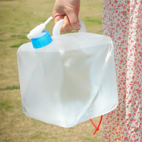 Conteneur d'eau pliable en plastique en forme de cube, seau souple d'aide aux réfugiés avec robinet, réutilisable, qualité alimentaire, tailles 5-20L