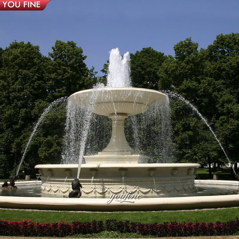 Уличный Большой Классический ручной работы из натурального камня, большой мраморный фонтан с бронзовой статуей рыбы