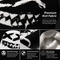 Bonnet en tricot jacquard style streetwear Halloween, chaud et extensible en acrylique, tendance pour les fêtes hip-hop et les tenues cool de rue