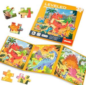 Puzzles magnétiques pour enfants 3 en 1 <span class=keywords><strong>Dinosaures</strong></span> Puzzle magnétique Livre Puzzles de voyage Jouets pour les tout-petits - Product Image 1