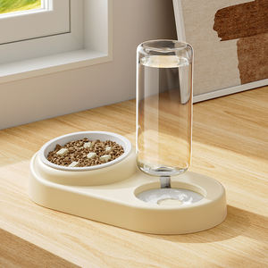 Portátil 1L elegante 3-em 1 Cat Food Water <span class=keywords><strong>Bowl</strong></span> Set plástico Pet Bowls com gravidade Water Feeder Ear Design para proteção do pescoço - Product Image 5