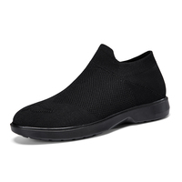 Chaussures décontractées pour hommes avec logo personnalisé, style business, respirantes, en maille, design tendance, antidérapantes, tige en tissu flexible, légères