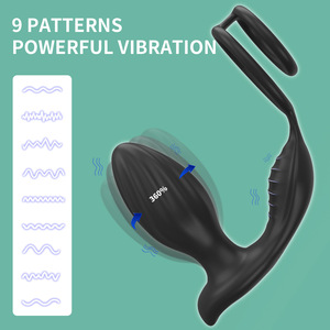 Nuevo Vibrador Anal con Control Remoto por Aplicación, Diseño de Doble Anillo, Rotación y Estimulación de Próstata, con Anillos Penianos, Venta al Por Mayor - Product Image 2