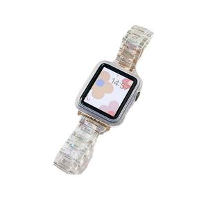 ใช้ได้กับสายนาฬิกา Watch 7 รุ่น <span class=keywords><strong>Se</strong></span>/1/2/3 สายรัดข้อมือแฟชั่นพลาสติกใสลายเลเซอร์ Glacier และอะลูมิเนียมอัลลอยด์ ขนาด 38-44 มม. - Product Image 1