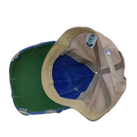 Casquette de baseball vintage kaki avec logo personnalisé, broderie, fermeture snapback réglable, unisexe, en sergé de coton, style trucker, pour sports de plein air