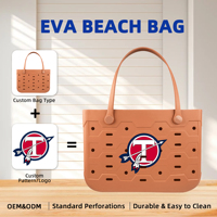 Sac de plage de luxe en EVA, grande capacité, imperméable, sac fourre-tout, design personnalisé, couleur unie avec capacité de rangement élevée