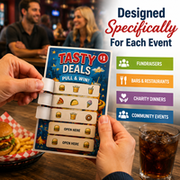Nuevo Estilo, Diseño OEM, Tarjetas de Juego con Cinco Ventanas Desprendibles para Parques de Atracciones, Boletos de Raspar al por Mayor para Beneficencia