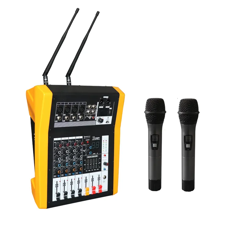 Class ab 250w with wireless microphone professional 4 channel high power sound amplifier LA-40M