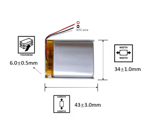 Baterai litium polimer 603443-3, baterai pengganti 3 kabel 900mAh 3.7V 603443, baterai Speaker isi ulang kapasitas tinggi - Product Image 2