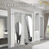 Lot de 2 chausse-pieds en acier inoxydable, long et court, finition miroir, durables, portables, aide à l'enfilage des chaussures, vente en gros, usine OEM