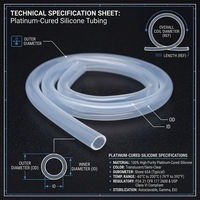 Tuyau en silicone vulcanisé au platine de qualité laboratoire biopharmaceutique conforme à la norme USP Classe VI, haute pureté, longue durée de vie, pour pompe péristaltique