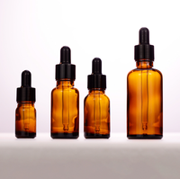 Flacons compte-gouttes en verre vert de plusieurs tailles, bouchon pipette noir opaque, pour huiles essentielles, sérums faciaux, contenants cosmétiques vides
