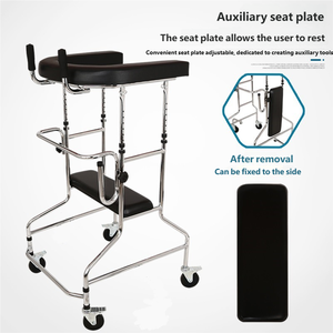 Ausilio per la deambulazione multifunzionale a otto ruote <span class=keywords><strong>con</strong></span> sedile regolabile per la formazione riabilitativa degli anziani - Product Image 2